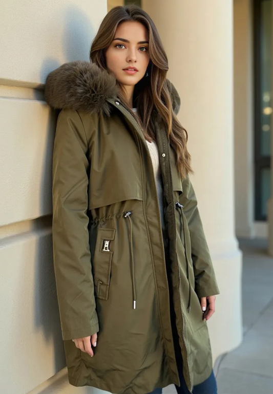 Parka chaude femme kaki