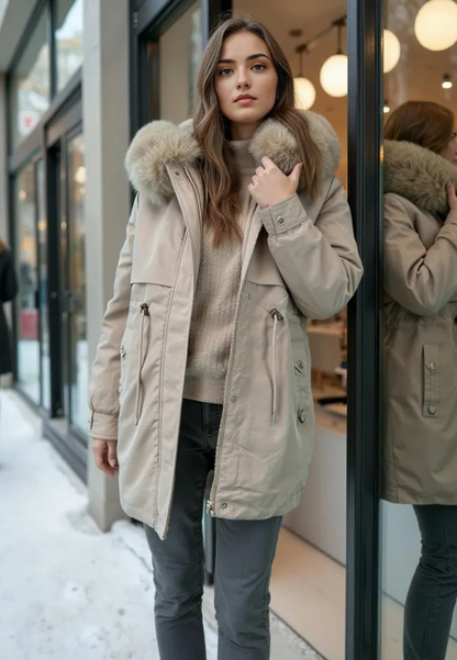 Parka Chaude Femme beige