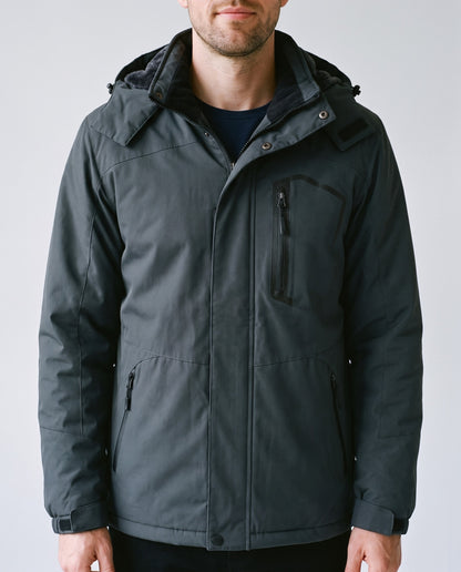 Blouson chaud imperméable homme - détail capuche polaire