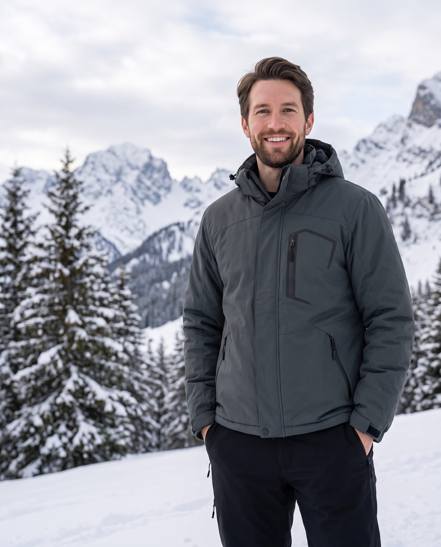 Blouson chaud imperméable homme - porté à la montagne