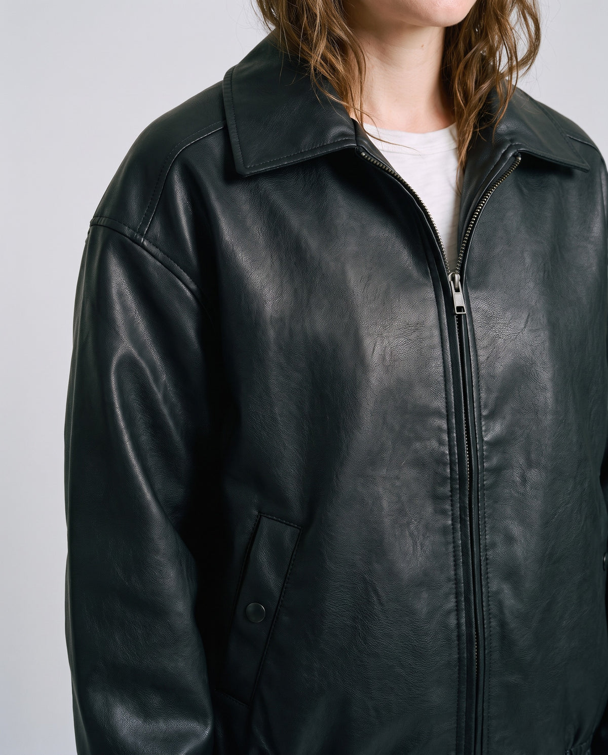 Bomber Simili Cuir Femme - détail