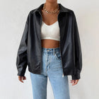 Bomber Simili Cuir Femme