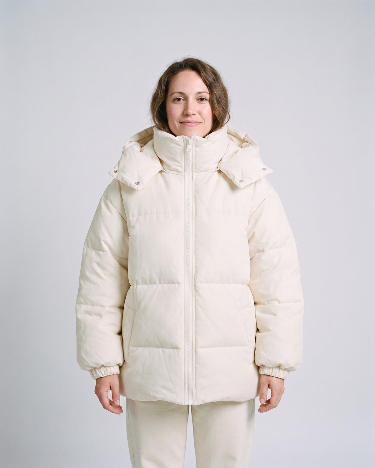 Doudoune Femme Fleurie Blanc - face