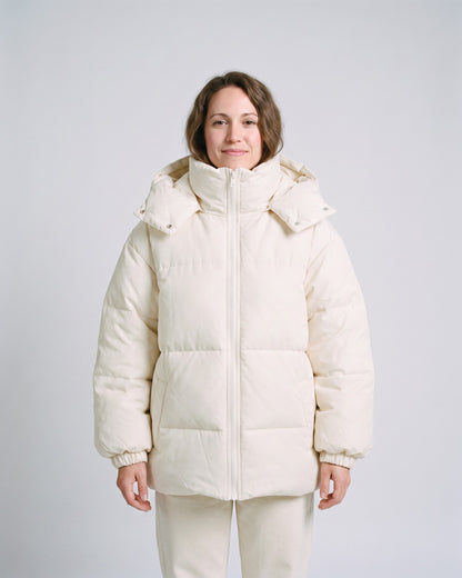 Doudoune Femme Fleurie Blanc - face