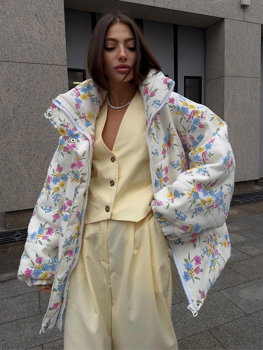 doudoune femme fleurie