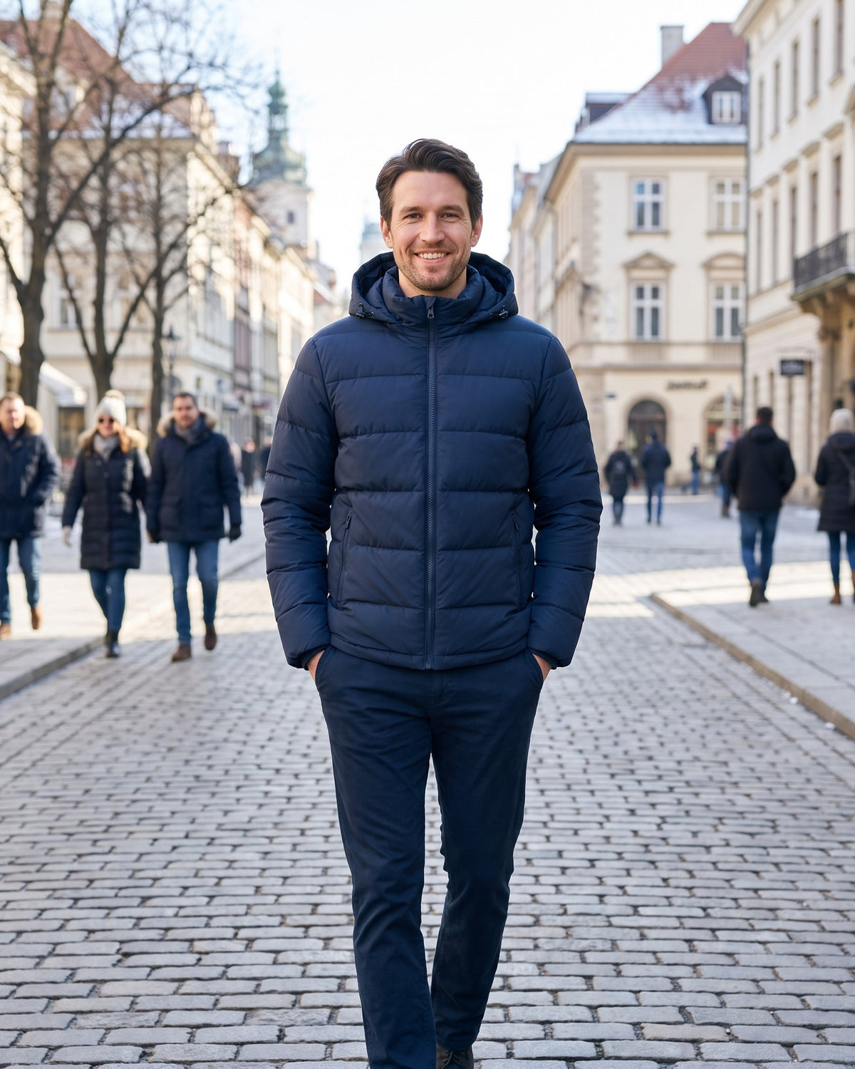 Doudoune Homme Bleu Marine - porté
