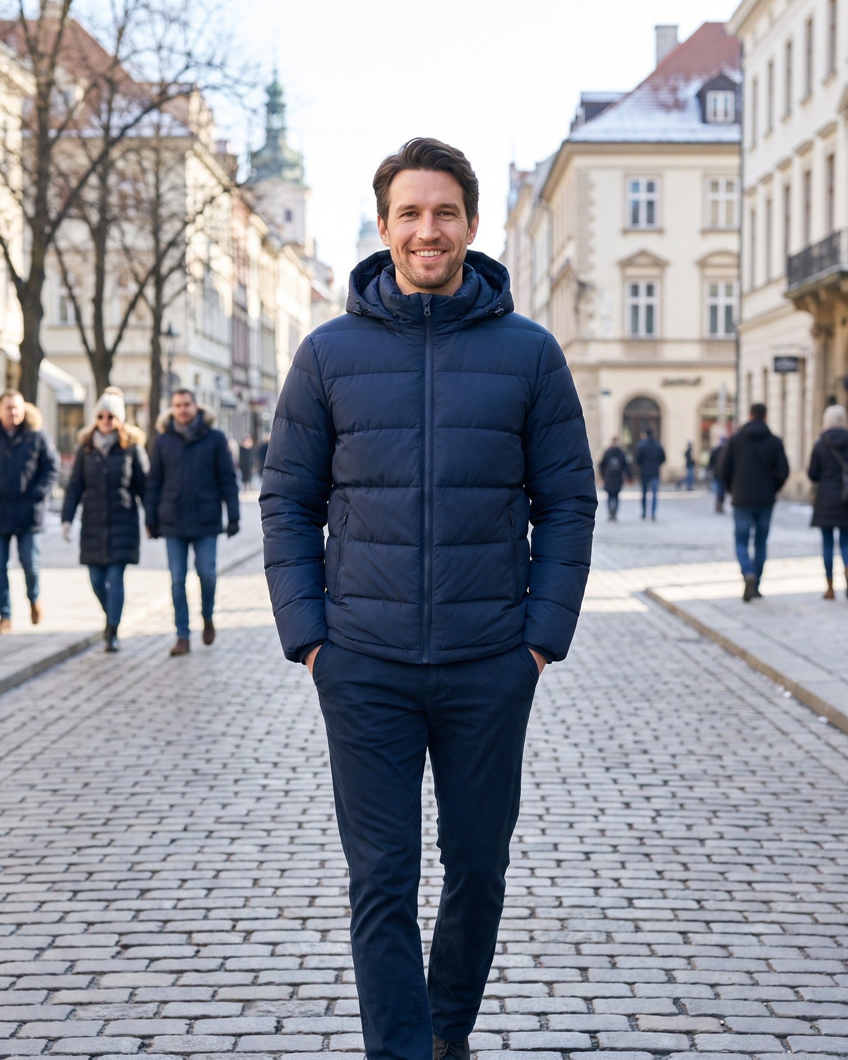 Doudoune Homme Bleu Marine - porté