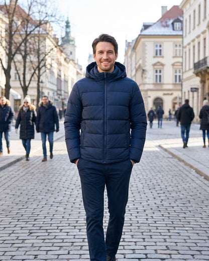 Doudoune Homme Bleu Marine - porté