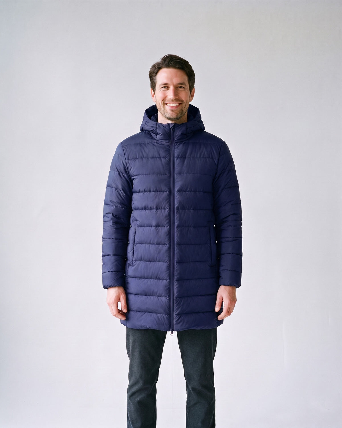 Doudoune Grande Taille Homme Bleu Marine - face
