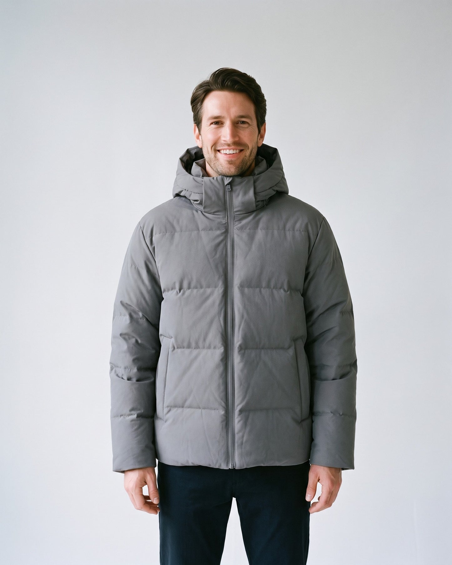 Doudoune Homme Grise - face