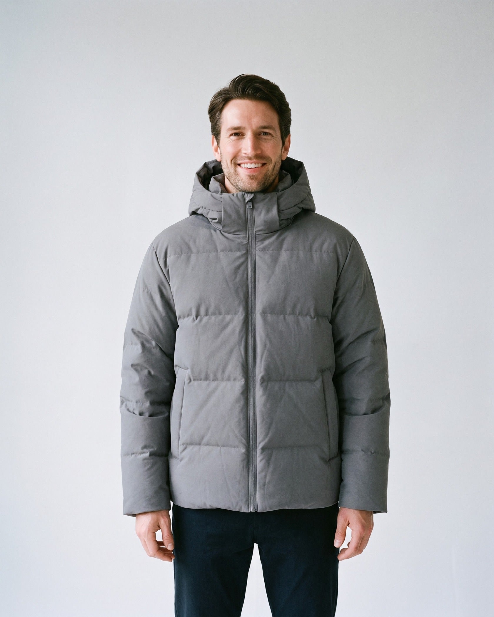 Doudoune Homme Grise - face