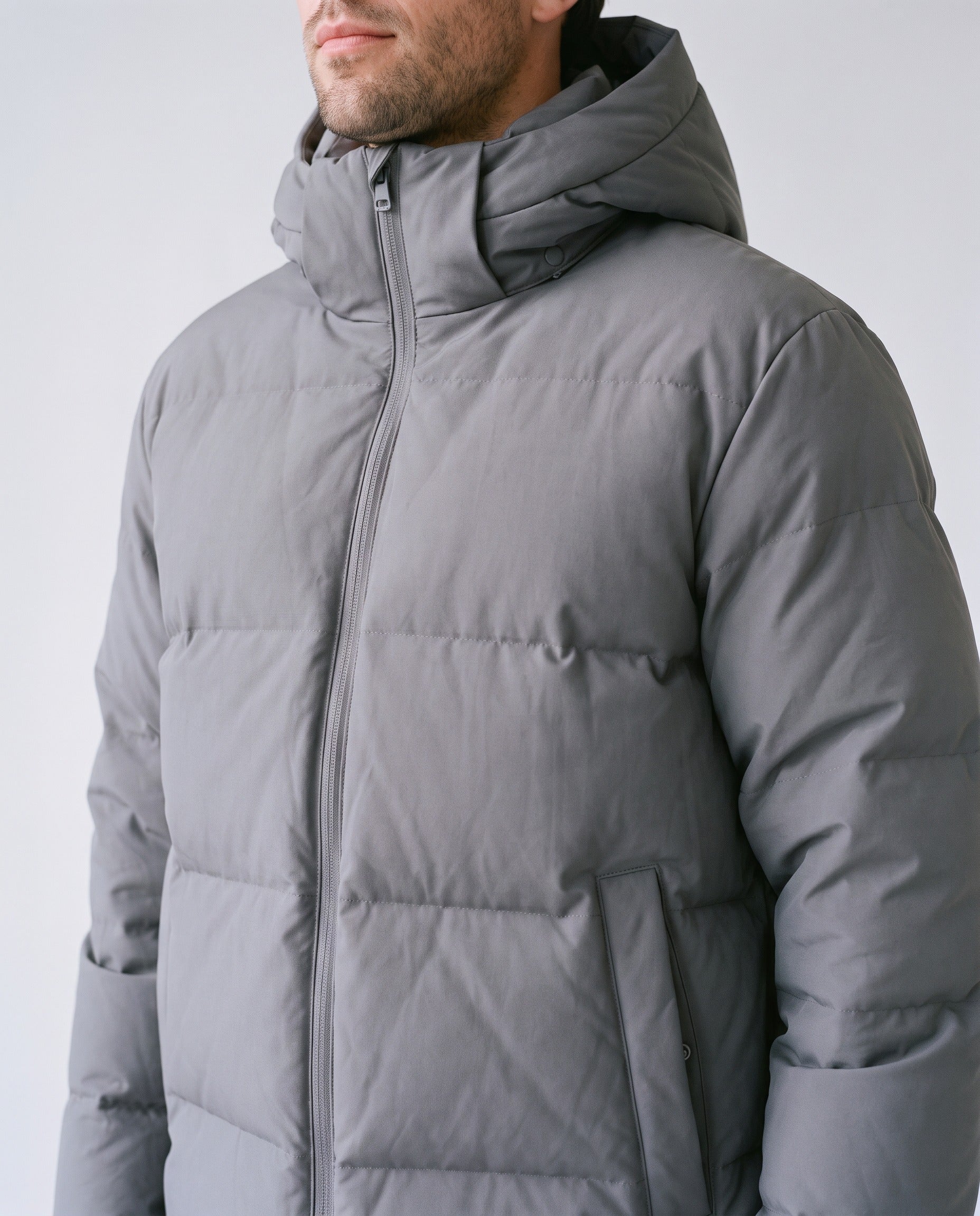 Doudoune Homme Grise - détail