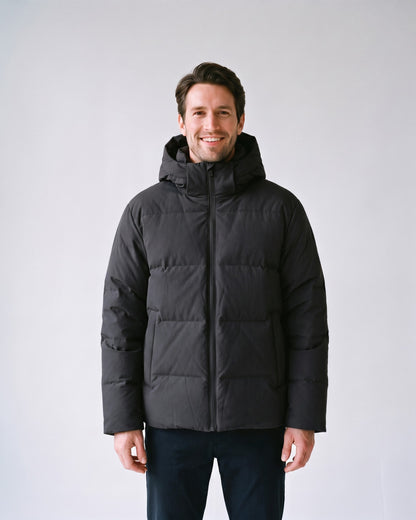 Doudoune Homme Grise Noir - face