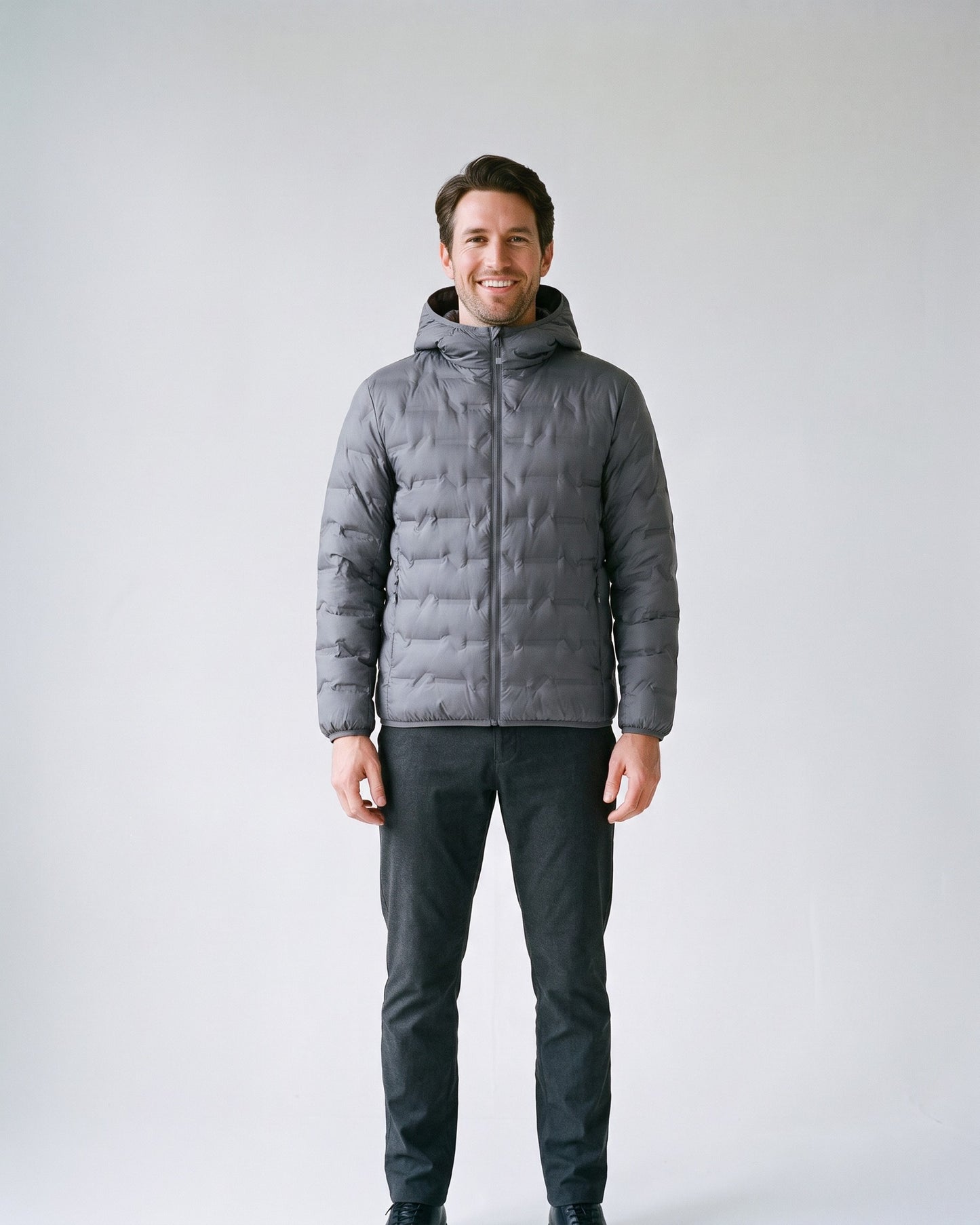 Doudoune Grise Homme - face