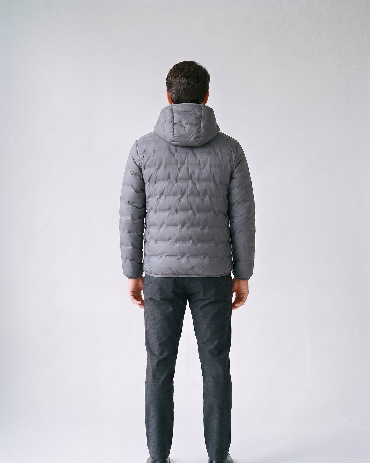 Doudoune Grise Homme - dos