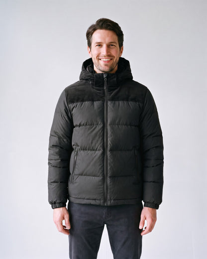 Doudoune Homme Kaki Noir - face