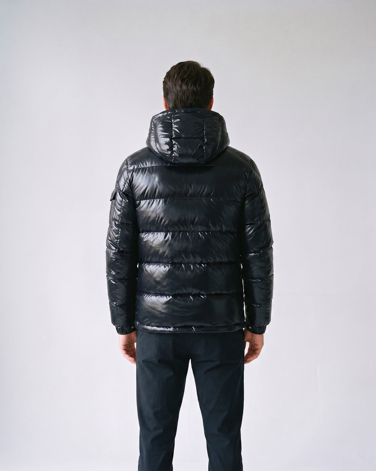 Doudoune Noir Brillant Homme - dos