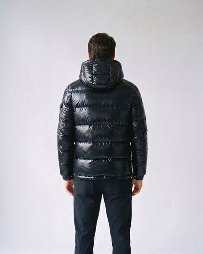Doudoune Noir Brillant Homme - dos