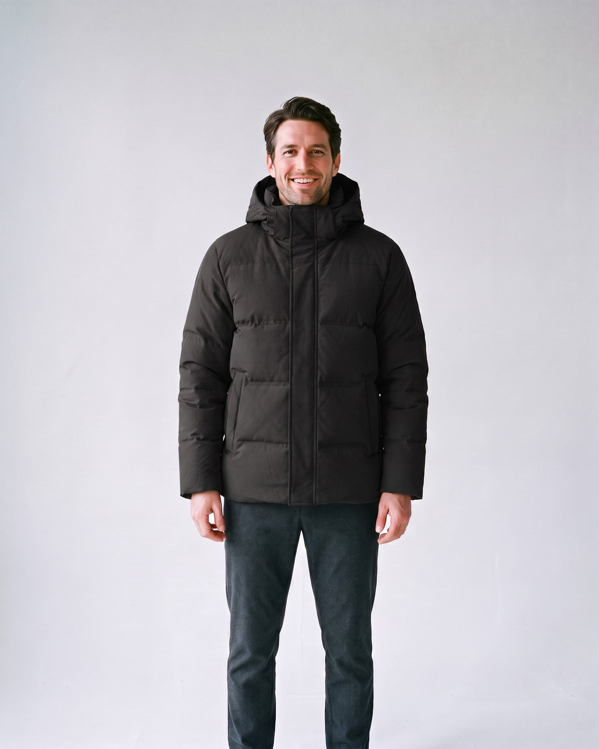 Doudoune Homme Rouge Noir - face
