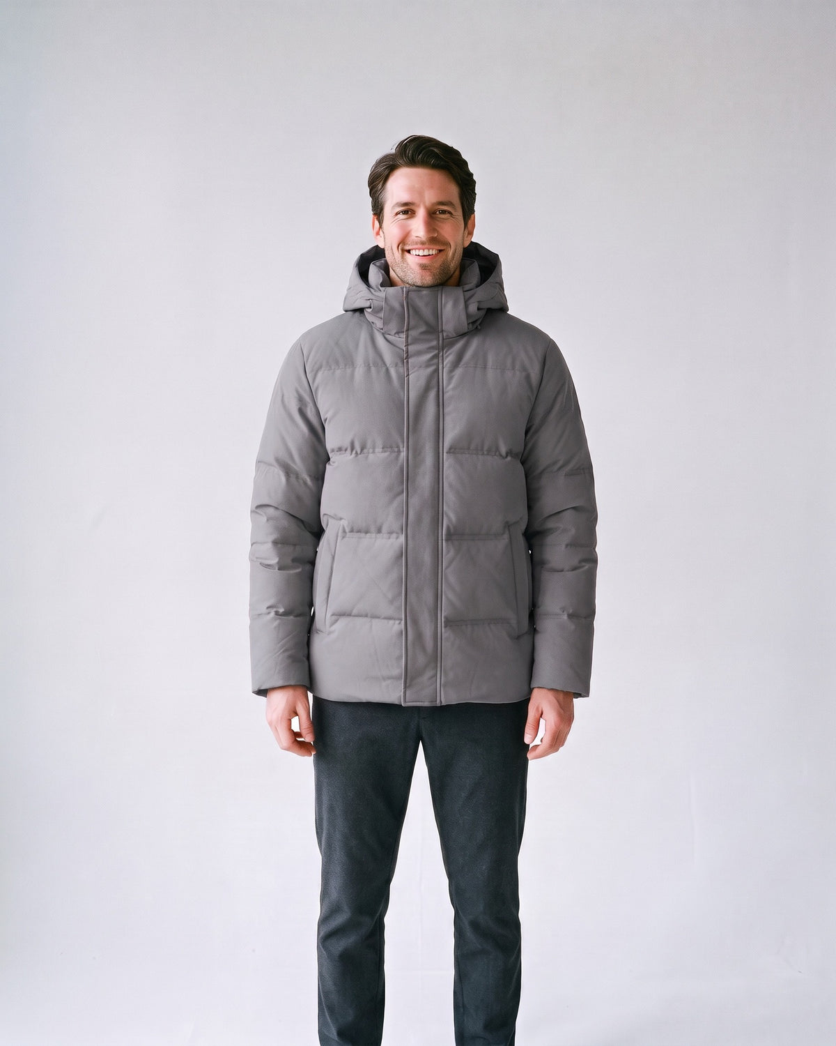 Doudoune Homme Rouge Gris - face