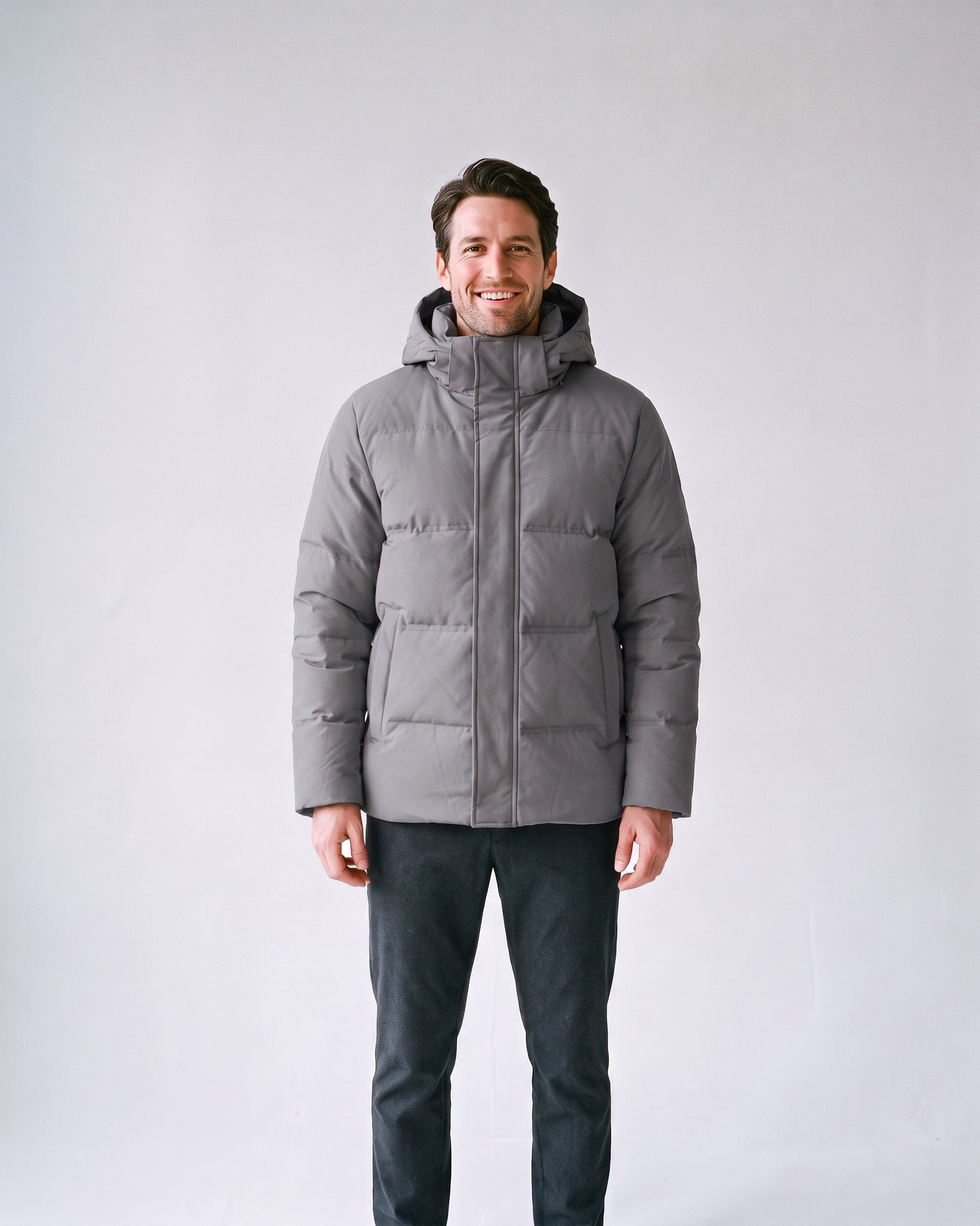 Doudoune Homme Rouge Gris - face