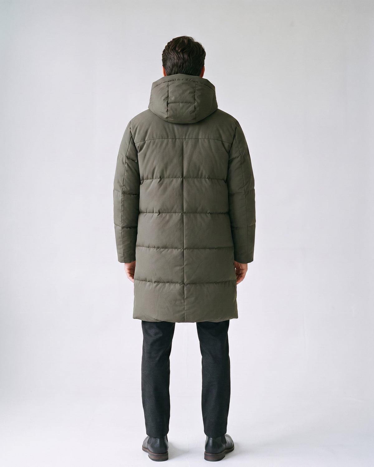 Doudoune Longue Verte Homme - dos