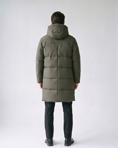 Doudoune Longue Verte Homme - dos