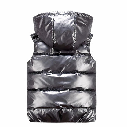 Doudoune sans manche brillante