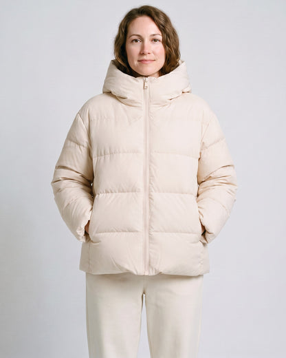 Doudoune Rose Femme Blanc - face