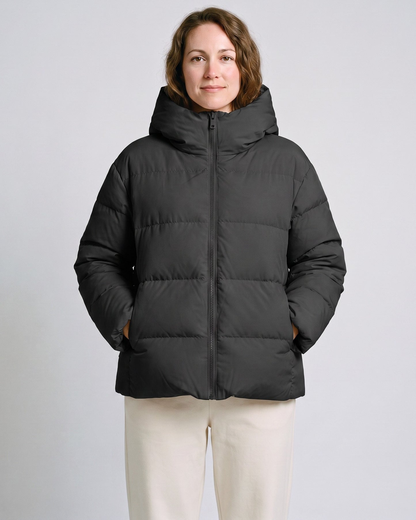 Doudoune Rose Femme Noir - face