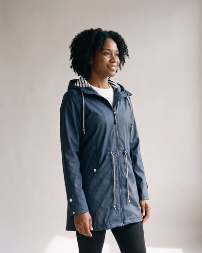 Imperméable à capuche marine femme — Profil
