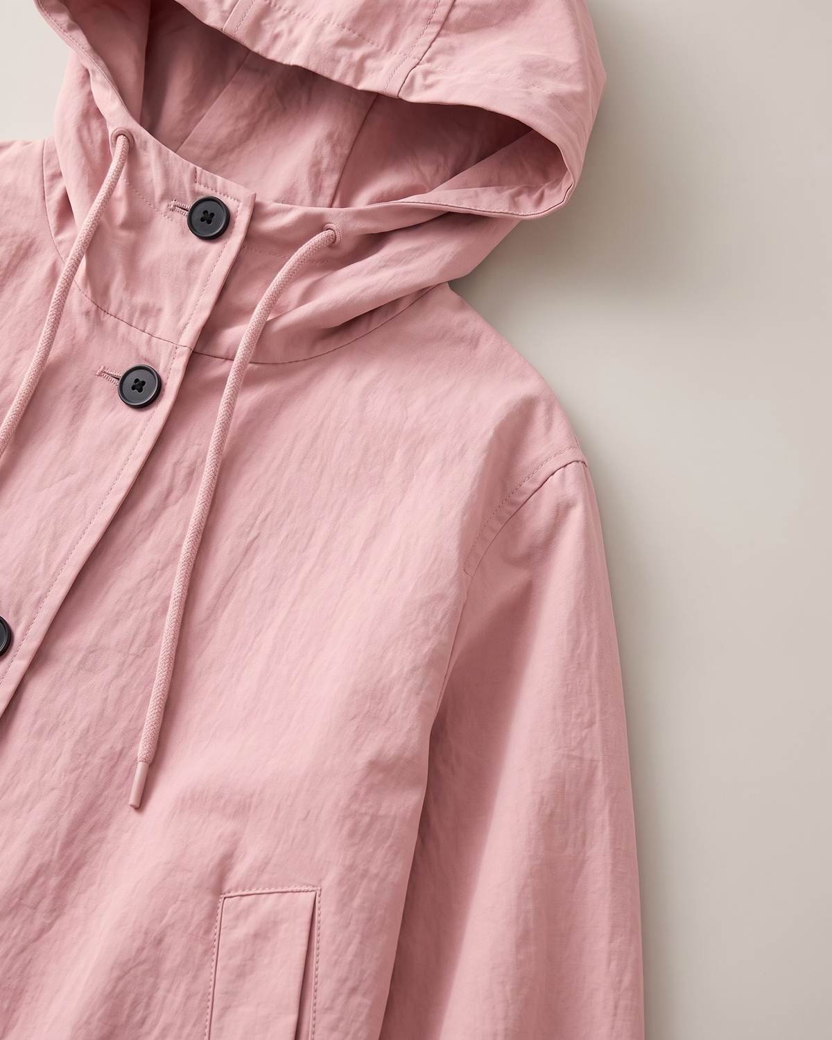 Imperméable à capuche rose femme — Détail