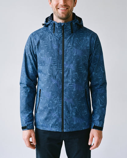 Imperméable homme avec capuche bleu - face