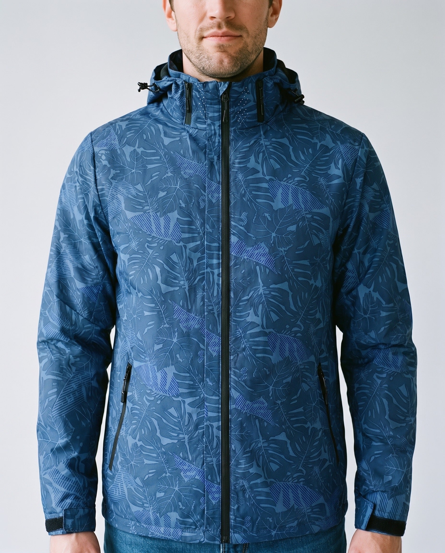 Imperméable homme à capuche - détail zip et capuche