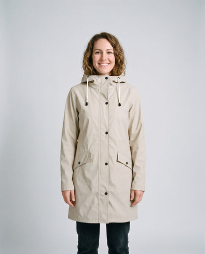 Imperméable léger femme beige - face