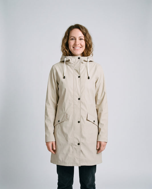 Imperméable léger femme beige - face