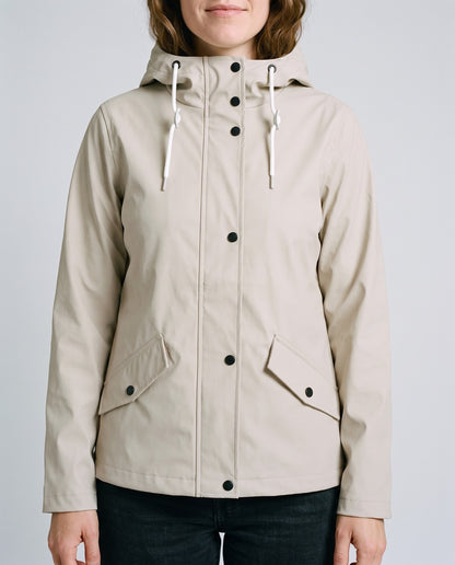 Imperméable léger femme - détail pressions et capuche