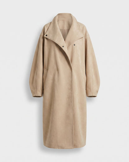Manteau en daim beige femme — Packshot
