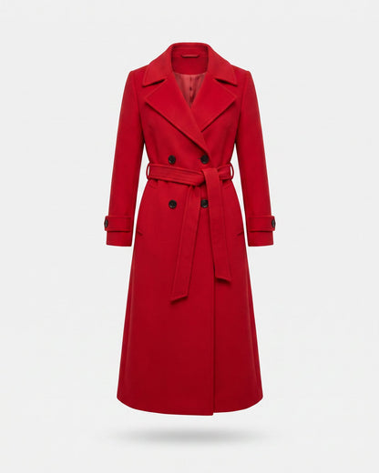 Manteau long rouge femme — Packshot