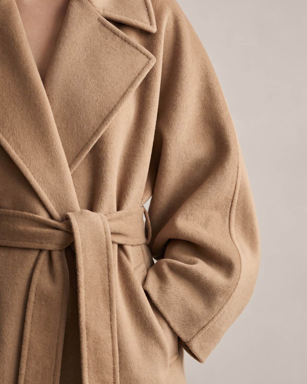 Manteau oversize camel femme — Détail