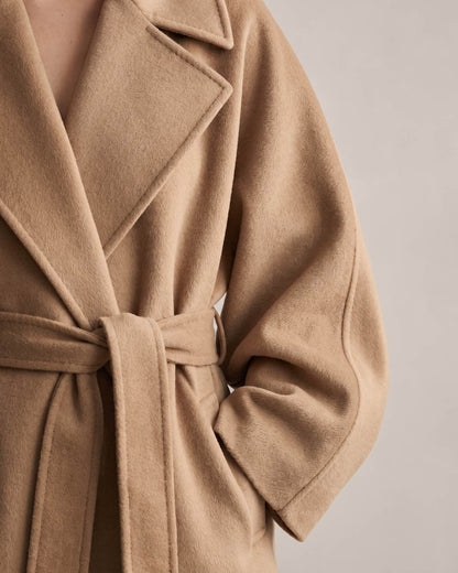 Manteau oversize camel femme — Détail