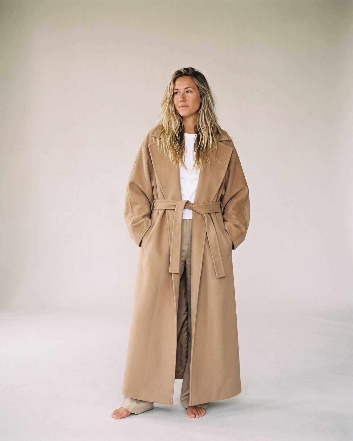 Manteau oversize camel femme — Face