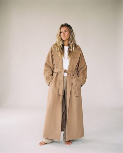 Manteau oversize camel femme — Face