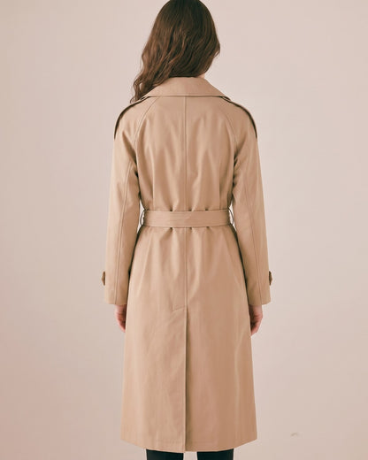 Trench beige ceinturé femme — Dos