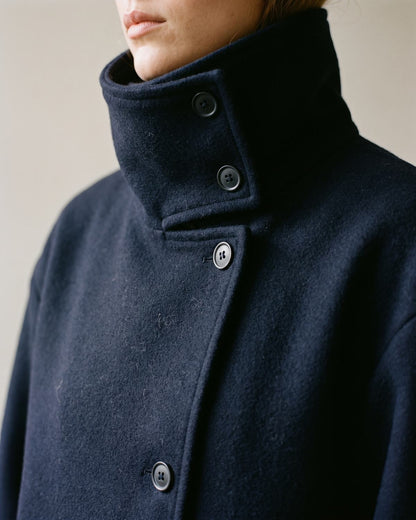 Trench Bleu Marine Femme Long détail