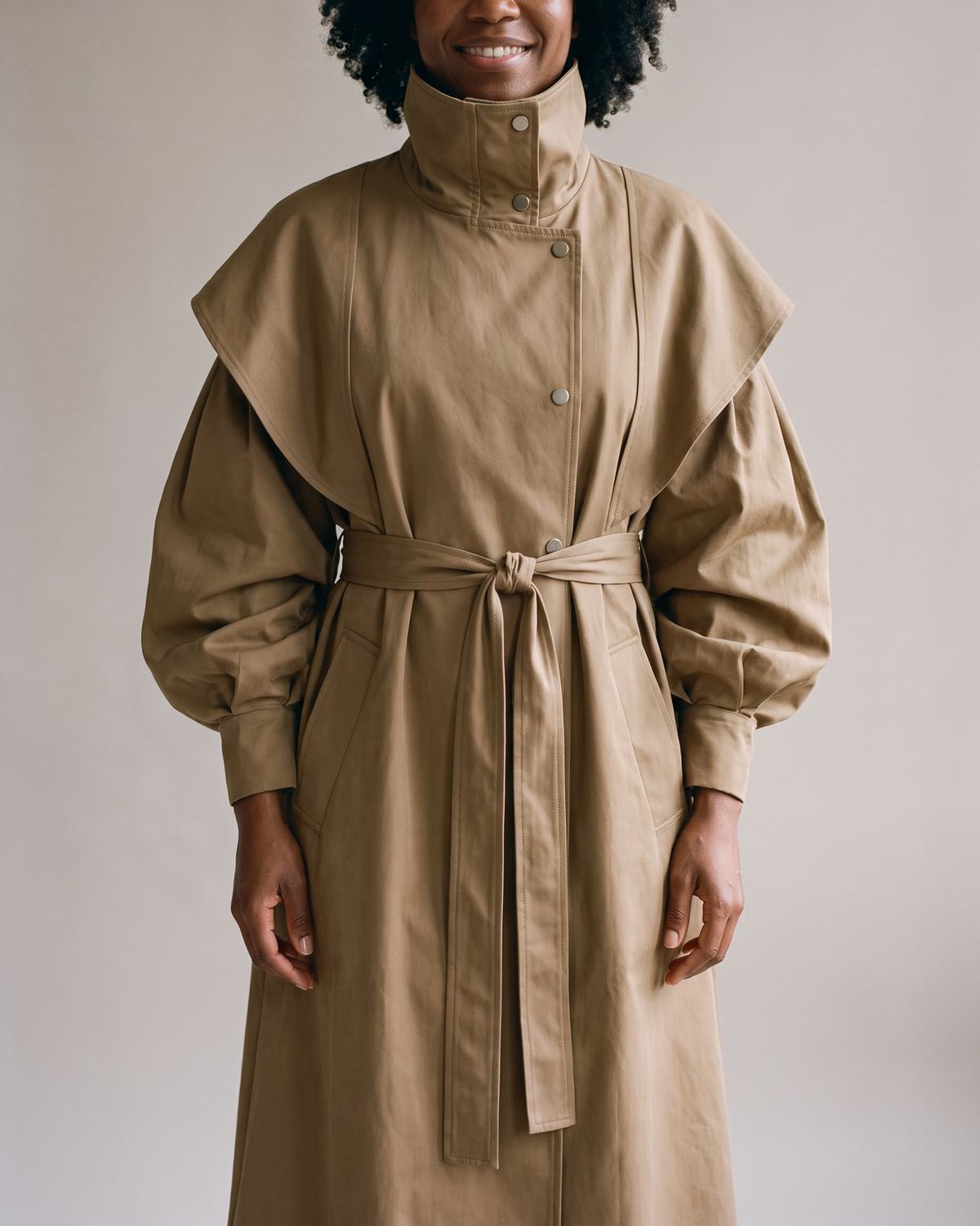 Trench Camel Foncé Brun Femme