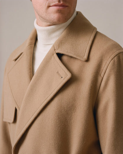 Trench camel homme - détail col