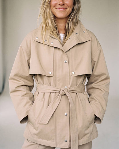 Trench Coat Mi Long Beige Femme