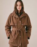 Trench Coat Mi Long Marron Femme
