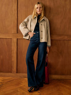 Trench Court Beige Femme